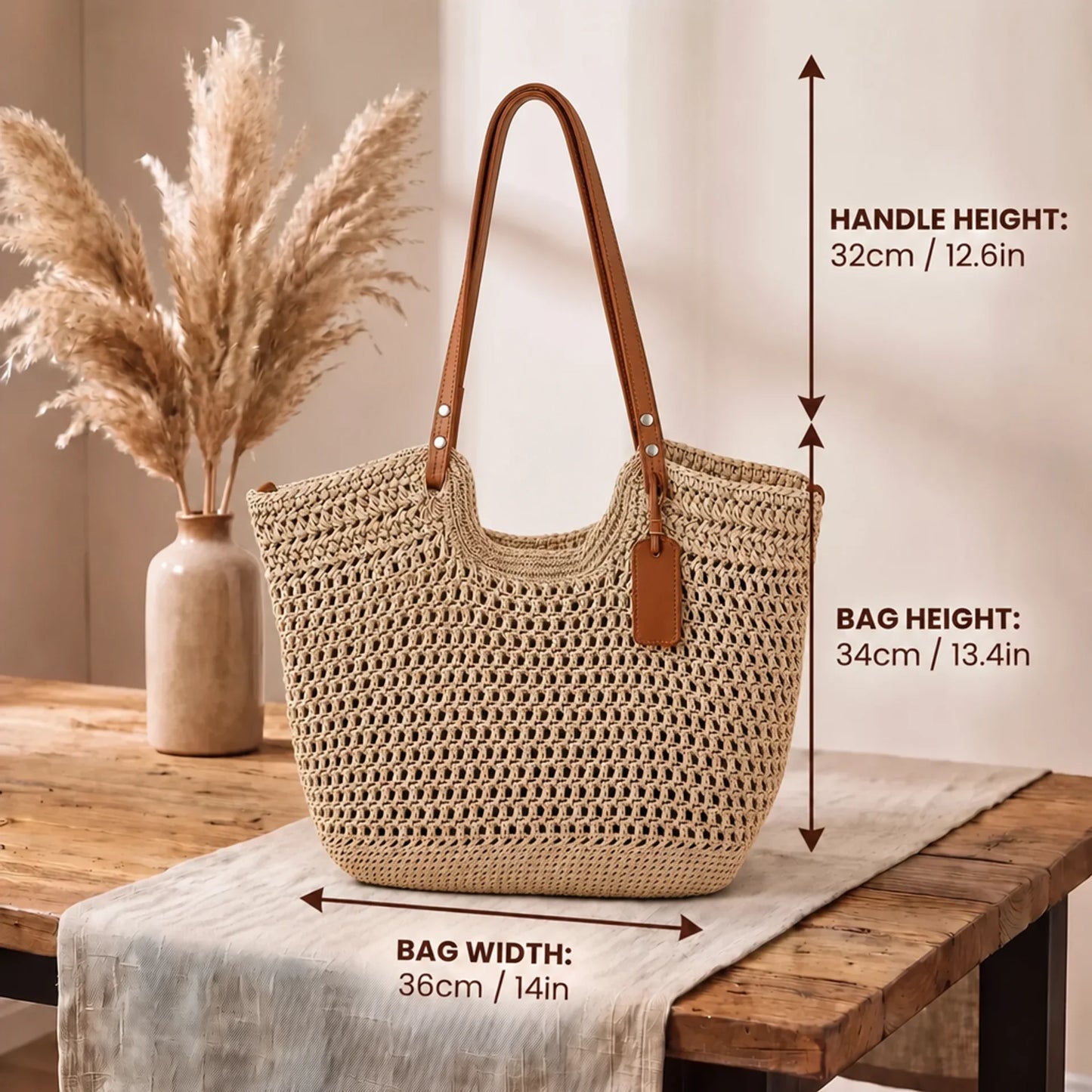 Clare | La borsa tote all'uncinetto tessuta a mano