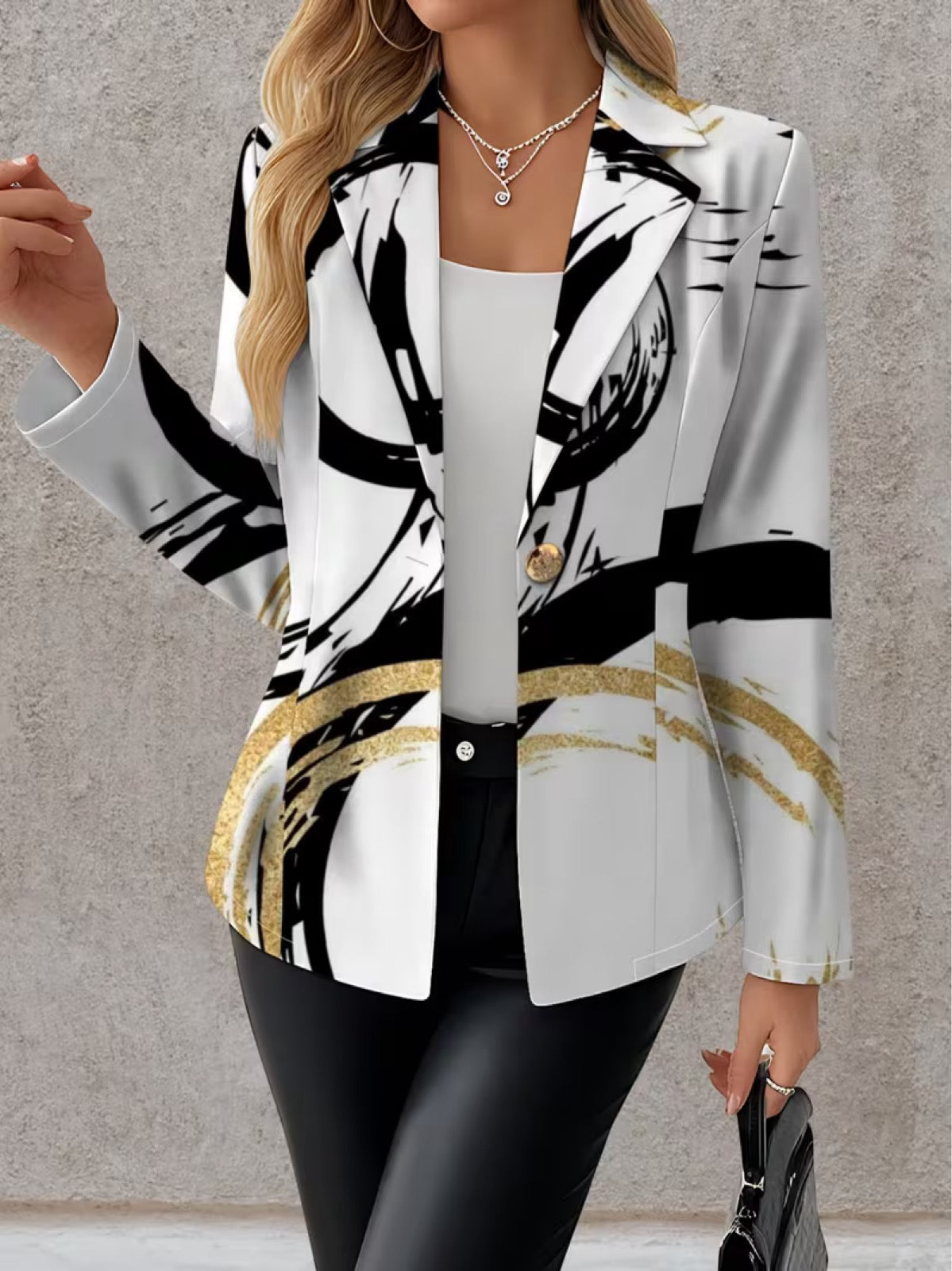 Noemine | Blazer à motif abstrait façon coups de pinceau