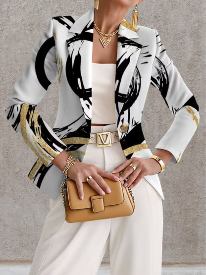 Noemine | Blazer à motif abstrait façon coups de pinceau