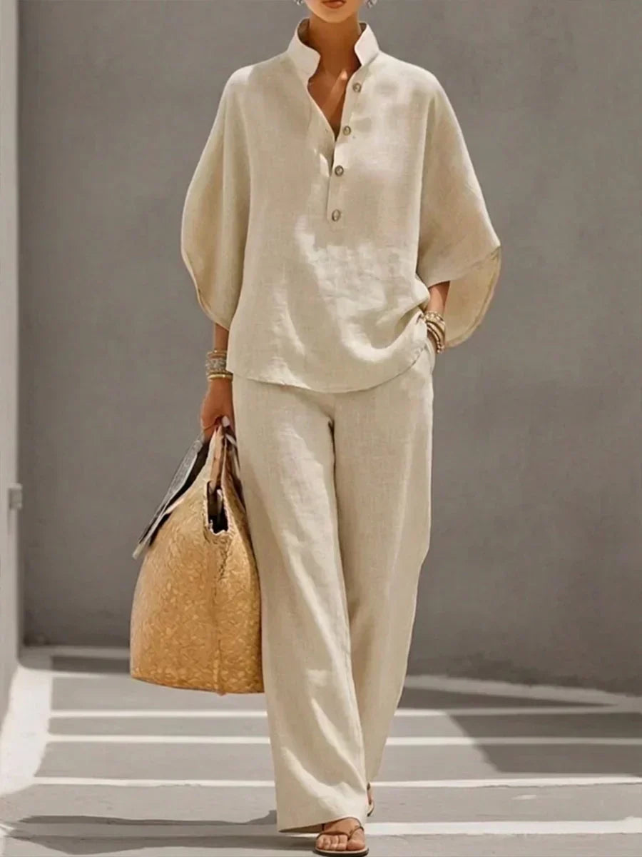 Maribel | Ensemble avec des manches chauve-souris et un pantalon ample