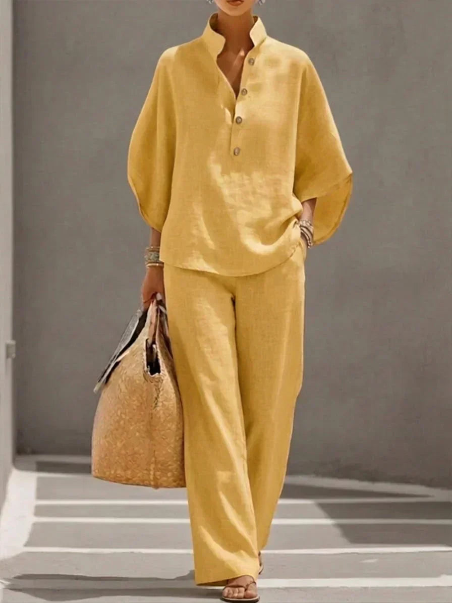 Maribel | Ensemble avec des manches chauve-souris et un pantalon ample