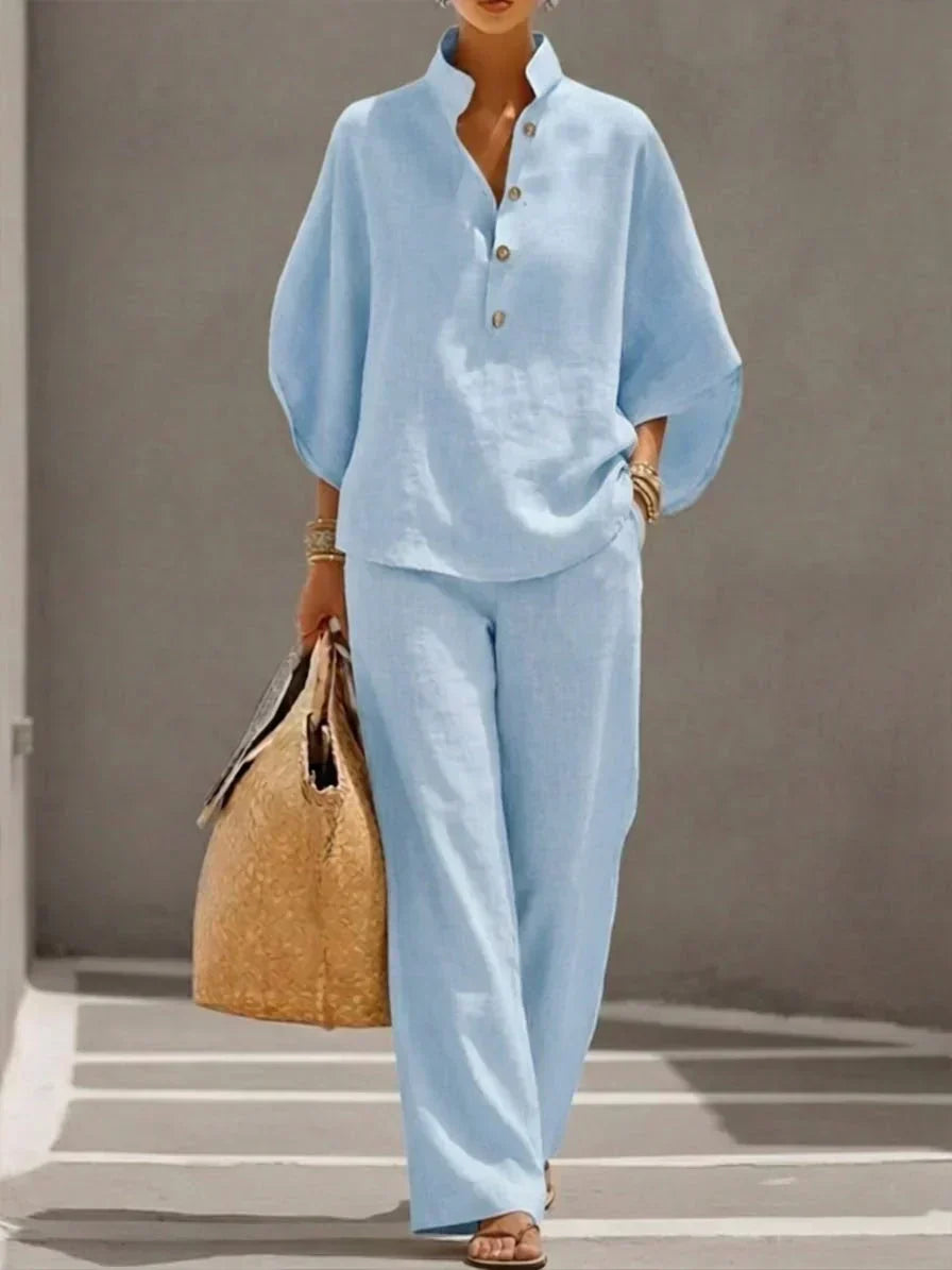 Maribel | Ensemble avec des manches chauve-souris et un pantalon ample