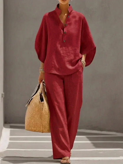 Maribel | Ensemble avec des manches chauve-souris et un pantalon ample