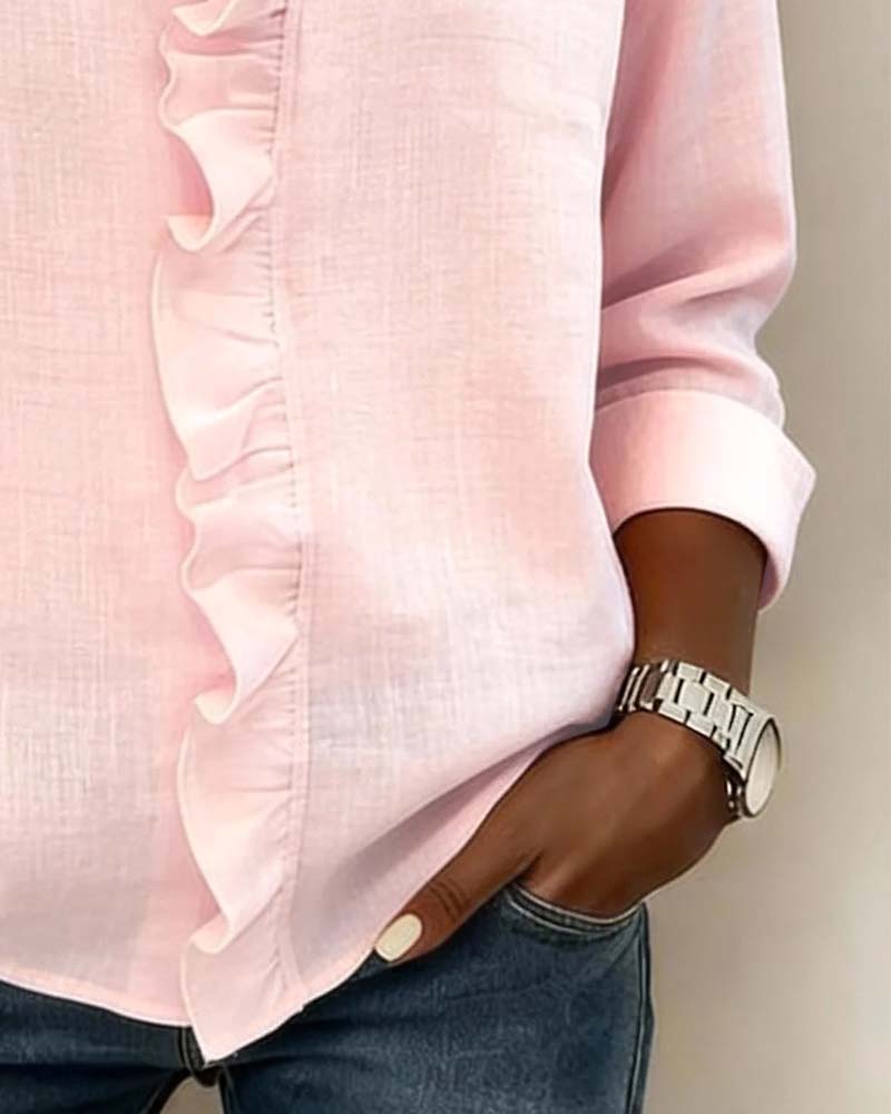 Solange | Blouse à col en V avec volants